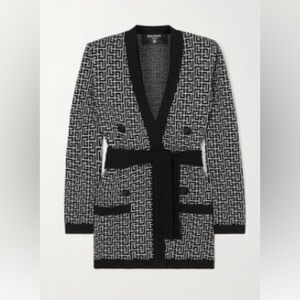 Balmain Monochrome Geometric Women's Cardigan